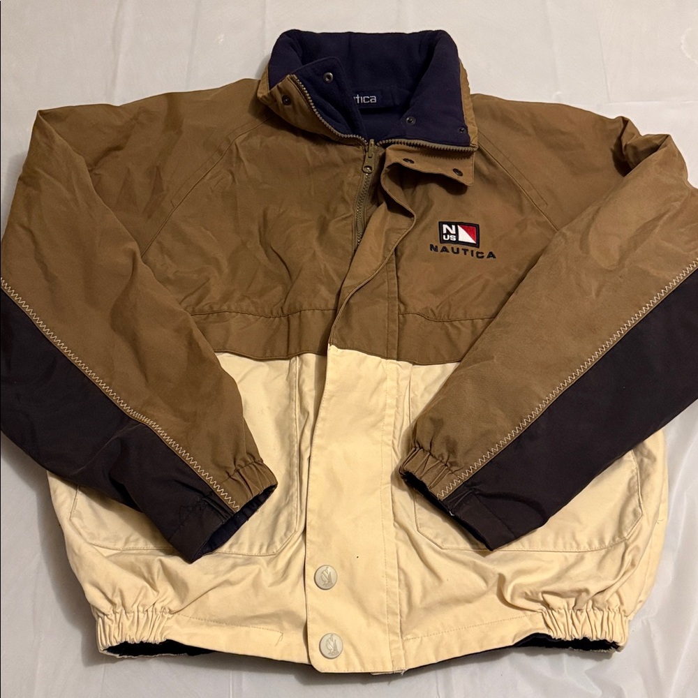 Nautica Two-Tone Brown and Cream reversable Jacket